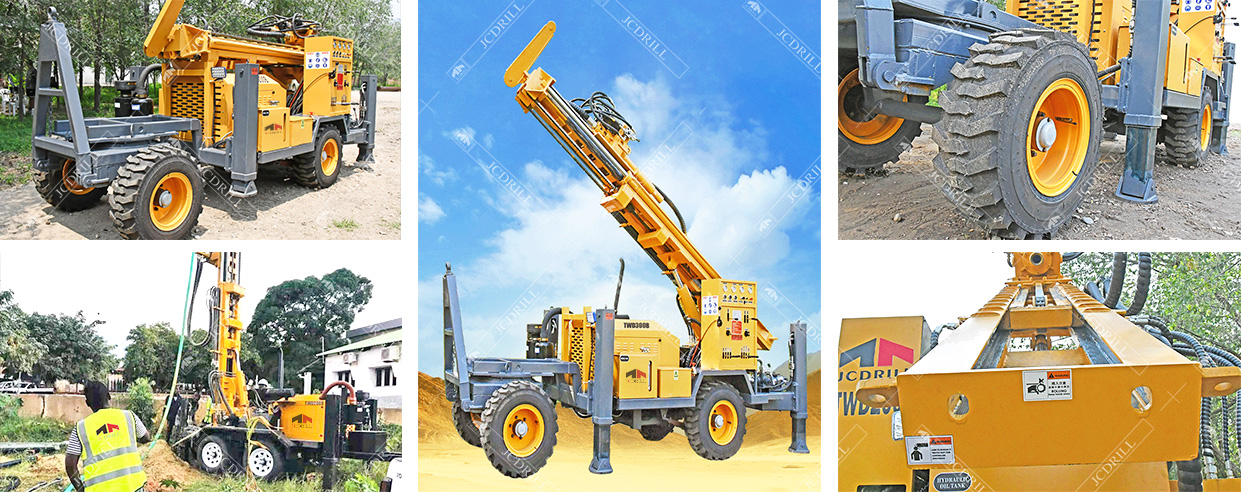 TWD300B Trailer Hydraulic Borehole Water Well Drilling Rig