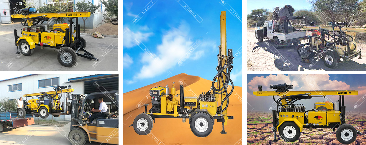 TWD100 Portable Trailer Mounted Water Well Drill Rig