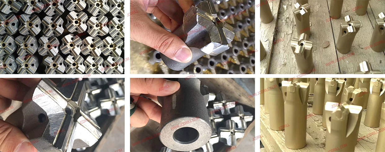 Cross Type Bit Tapered Connection Cross Bit In Quarring Rock Mining Small Hole Drilling Tungsten Carbide