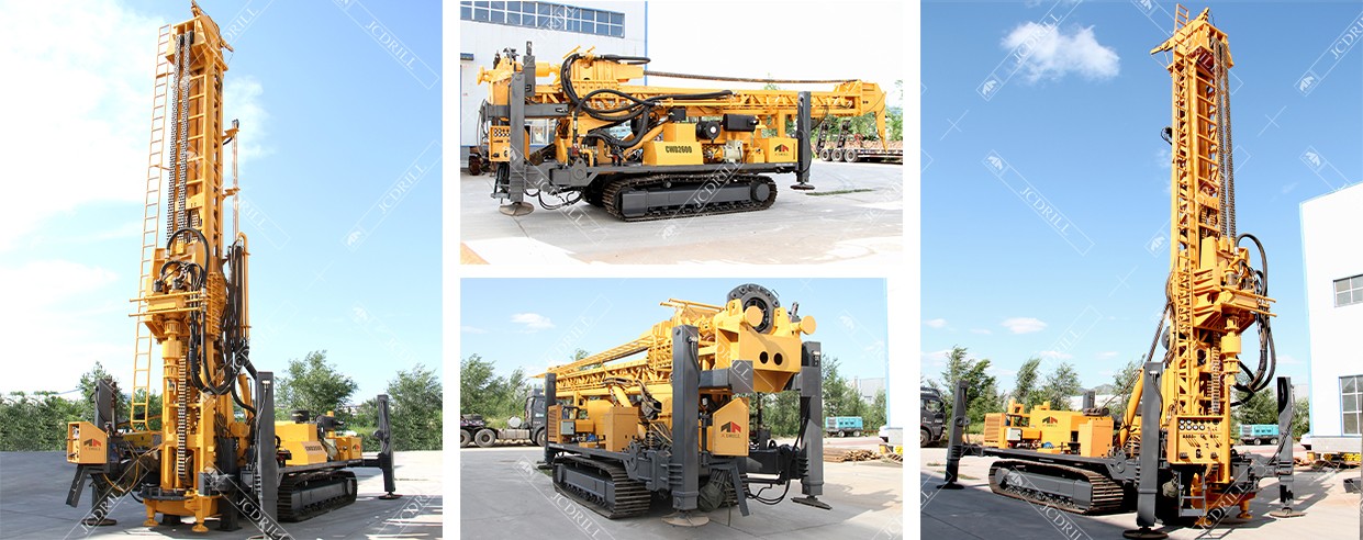 CWD2000 Crawler Hydraulic Borehole DTH Hard Formation Water Well Drilling Rig Machine