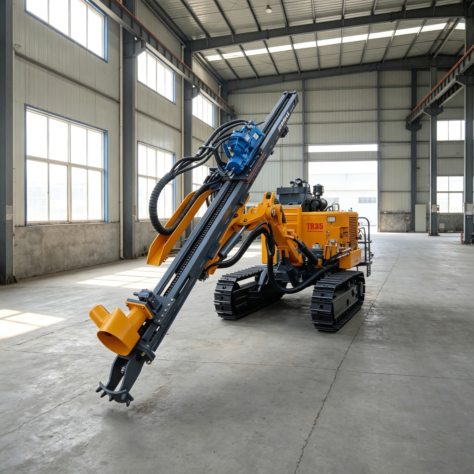 The semi-hydraulic TR35 top hammer drilling rig to West Africa