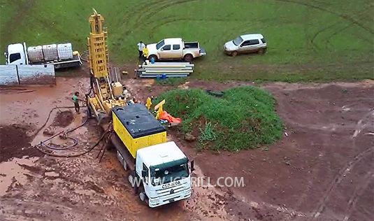 Borehole drilling truck with air compressor from JCDRILL