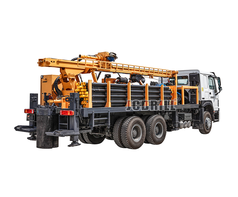 Hydraulic Rotary Truck Mounted Borehole Drilling Rig with Air Compressor for 300m