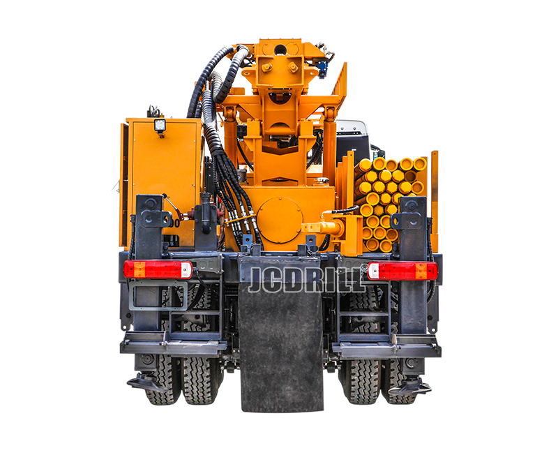 Hydraulic Rotary Truck Mounted Borehole Drilling Rig with Air Compressor for 300m