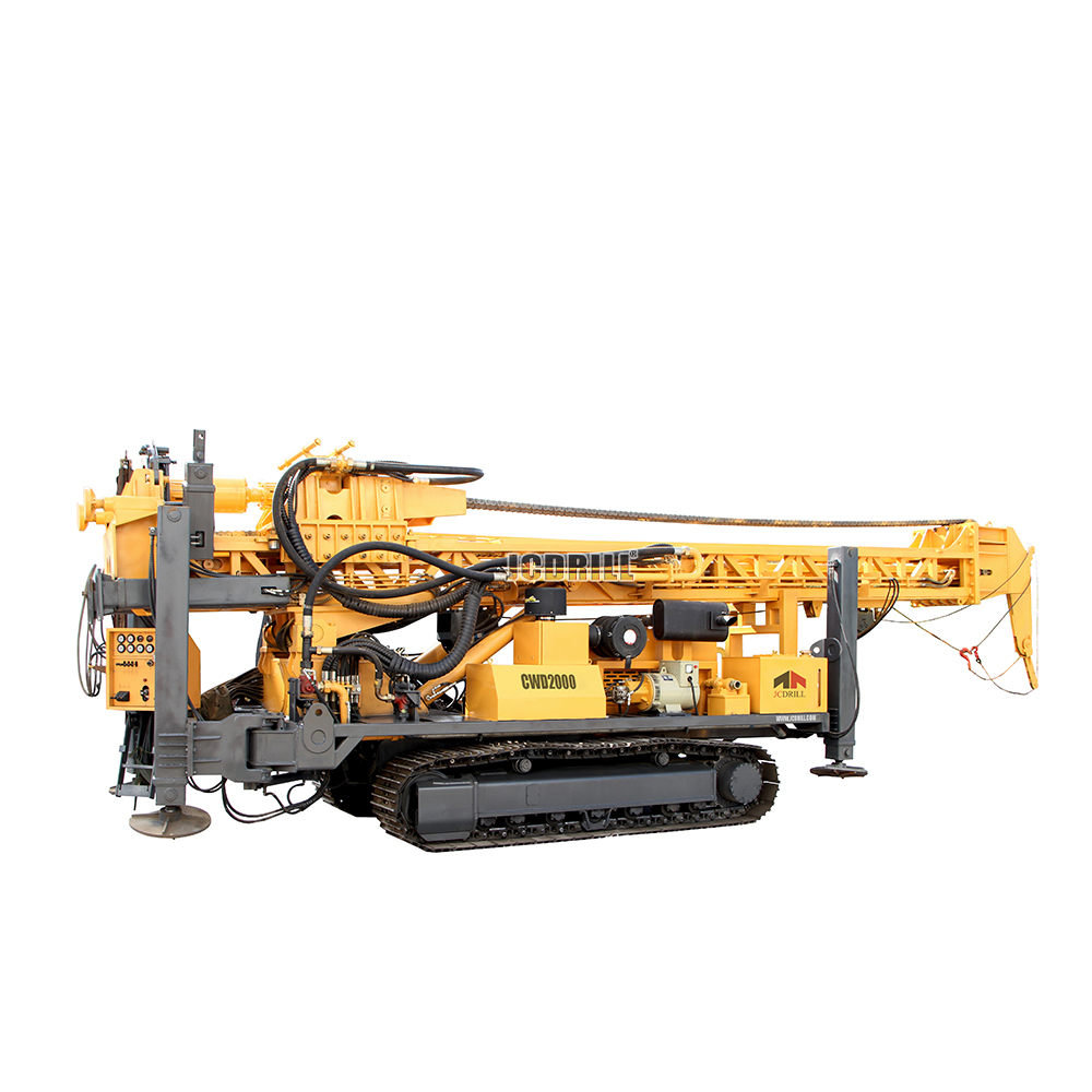 CWD2000 Crawler Hydraulic Borehole DTH Hard Formation Water Well Drilling Rig Machine