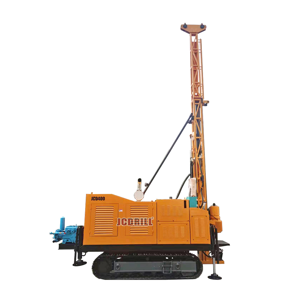 JCD400 Crawler Mounted Hydraulic Gold Mining Exploration Drilling Rig with Wireline Coring Efficiency